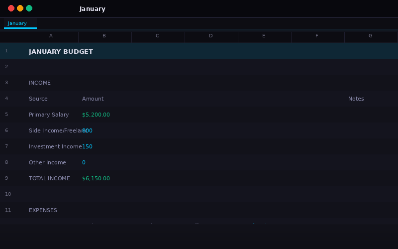 Monthly Budget Tracker preview