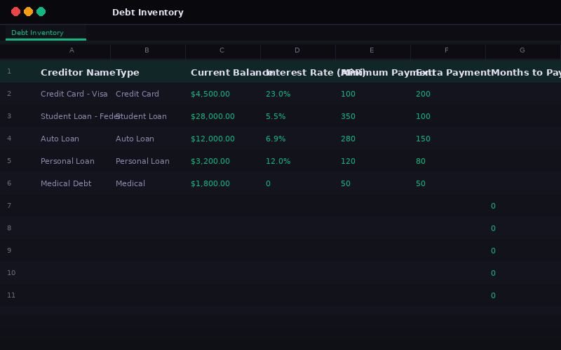 Debt Snowball & Avalanche Tracker preview
