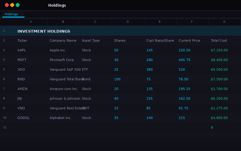 Investment Portfolio Tracker preview
