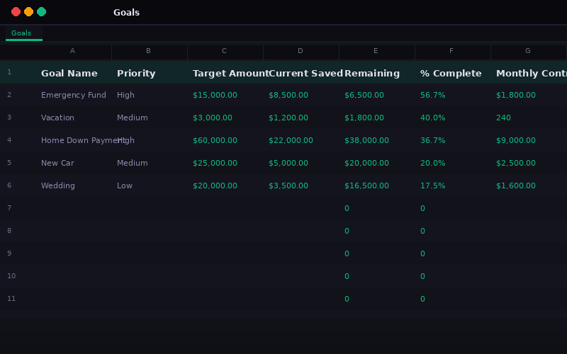 Savings Goal Tracker preview