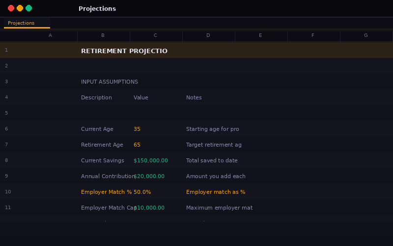 Retirement Planning Calculator preview