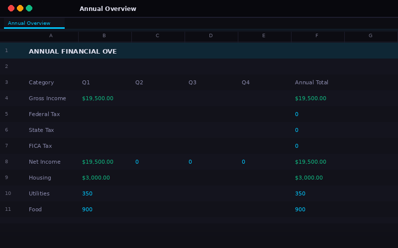 Annual Financial Planner preview